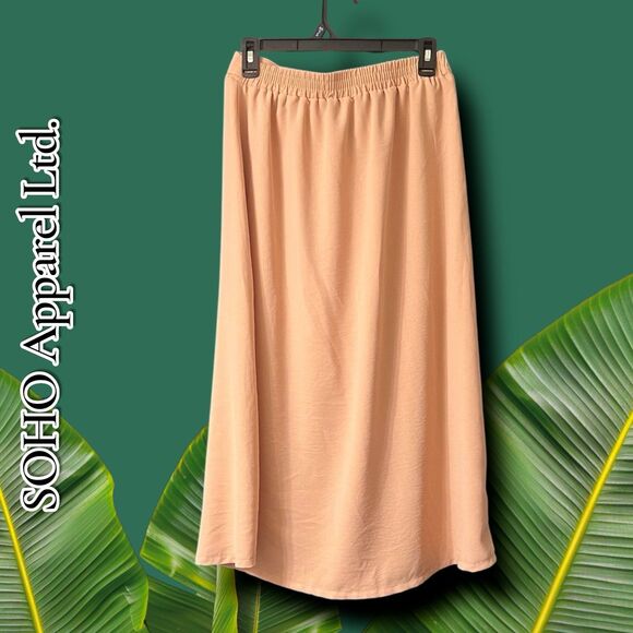 SOHO Apparel Ltd. Women’s Button-Front Midi Skirt with Tie Waist – Size M - Picture 4 of 7